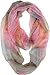 Vivian & Vincent Soft Light Weight Colorful Artistic Circles Print Sheer Infinity Scarf (Dark Khaki)