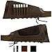 BRONZEDOG Leather Cartridge Buttstock Shotgun Shell Holder, Hunting Rifle Buttstock Ammo Holder Pouch Bag Shotgun Shell Pouch (Matte Brown, 7.62 Cal Right Handed)