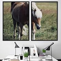 2 Piece Framed Canvas Wall Art Horse Canvas Prints Home Artwork Decoration for Living Room,Bedroom - 16