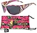 Hornz Hot Pink-Purple Camouflage Polarized Sunglasses Country Girl Style Camo & Free Matching Microfiber Pouch – Hot Pink-Purple Camo Frame - Smoke Lens