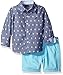 Nautica Baby Boys' Long Sleeve Button Down and Flat Front Short Set, Ink, 24 Months