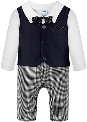 LEIDE Baby Boy's Jumpsuit Romper 3Pcs Gentleman Formal Tuxedo Suits Clothes Set 2 Color