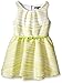 My Michelle Girls' Big Stripe Textured Organza with Triple Tier Skater Dress with Belt