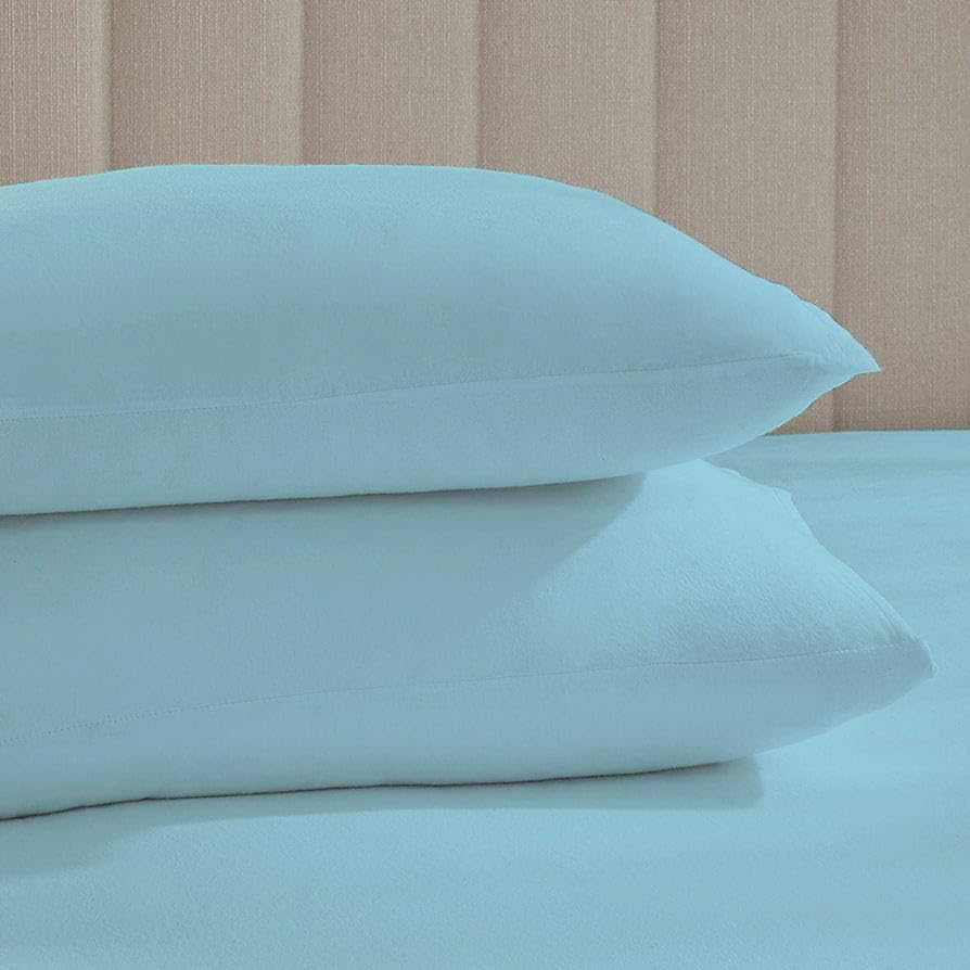 Cotton Comfort Bedding 100% Brushed Cotton Flannelette Pillowcase Pair – Soft Warm Winter Pillow Covers, Luxury Heavyweight Brushed Cotton Flannel Pillowcases for Cozy Comfort