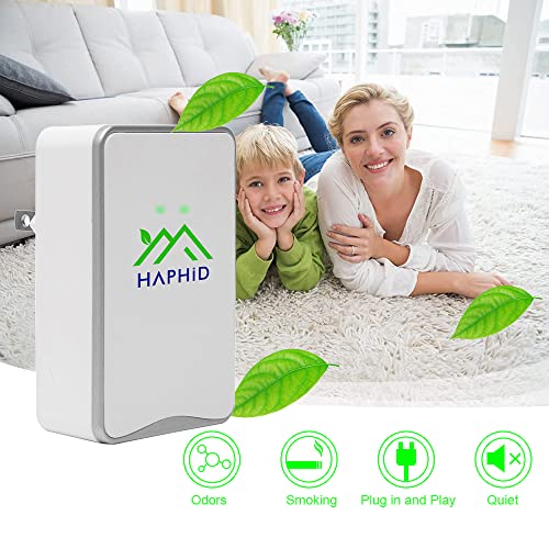 HAPHID Ionizer Air Purifier Plug In Ion Generator with Highest Output - Up to 32 Million Anions/Sec,Purify:Odors,Pets Smell Etc(8-Pack)