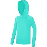 Poekuao Boys Rash Guard Hoodie UPF 50+ Sun Protection Long Sleeve Swim Shirt Quick Dry Kids SPF Fishing Water Beach Shirts