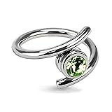 Dynamique Twirl with Single CZ 316L Surgical Steel