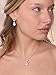 Mariell 14K Rose Gold Plated CZ Teardrop Bridal Necklace and Earring Set for Weddings, Bridesmaids & Prom