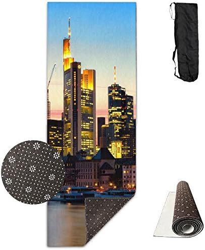 Frankfurt Am Main Night Yoga Mats Sports Mats Non Slip Carry Bag Storage Pockets For Hot Yoga And Pilates 71"x 24"