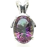 Natural Rocks by Kala Beautiful 6ct Mystic Topaz 925 Solid Sterling Silver Pendant 22mm