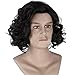Ainiel Men's Fiber Curly Anime Cosplay Costume Party Full Wigs Short Black
