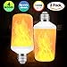 Rinuo [2 Pack] LED Flame Effect Light Bulb with 4 Lighting Modes and Upside-Down Feature, 7W E26 Standard Base Fire Light Bulb for Christmas Home/Hotel/Bar Party Decoration