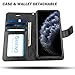 AMOVO Wallet Case for iPhone 11 Pro Max [2 in 1 Detachable] Vegan Leather Case for iPhone 11 Pro Max (6.5’’) [Wristlet] [Kickstand] iPhone 11 Pro Max Folio with Box Package (11ProMax (6.5'') Black)