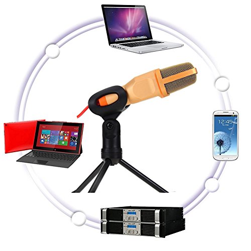 Computer Microphone,Condenser Microphone,Podcast Microphone,Desktop Microphone,Studio Microphone with Stand 3.5mm Plug & Play for Online Chatting, Recording,Gaming - Thumbnail 2