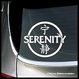 Serenity with Chinese characters SMALL Vinyl Decal | Firefly Serenity Browncoats Malcolm Reynolds Reavers Jayne Cobb SHINY River Tam Misbehave | Cars Trucks Laptops Cups Tumblers Mugs | Made in USA