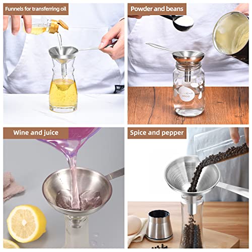 Funnels for Kitchen Use, Small Stainless Steel Funnels for Filling