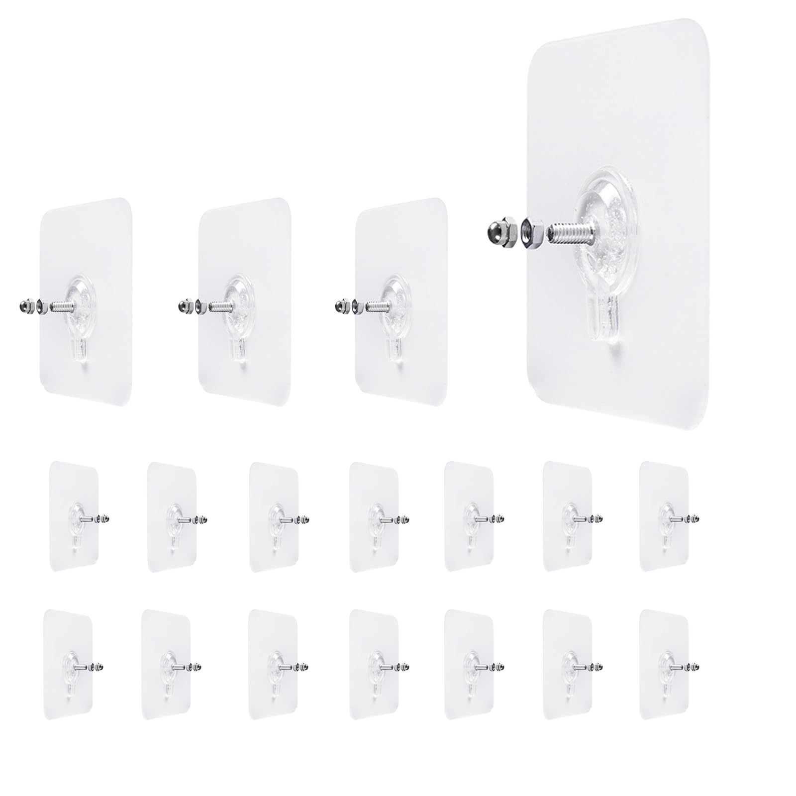 Photo 1 of LAJAR 18 Pack Adhesive Wall Screws Hanging Nails, Seamless Screws for Wall Mounting, Nail-Free Stickers for Kitchen, Shower and Bathroom (10mm)
