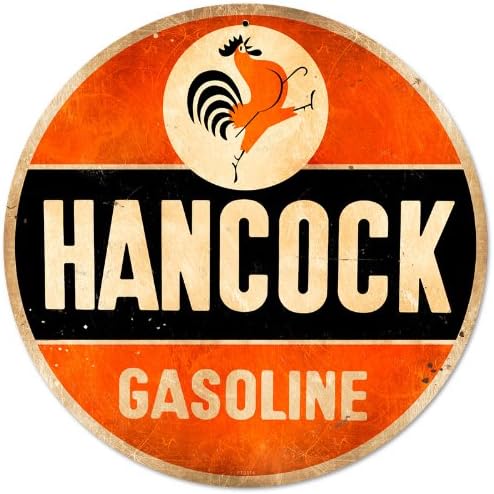 Hancock Old School Automotive Round Metal Sign - Victory Vintage Signs