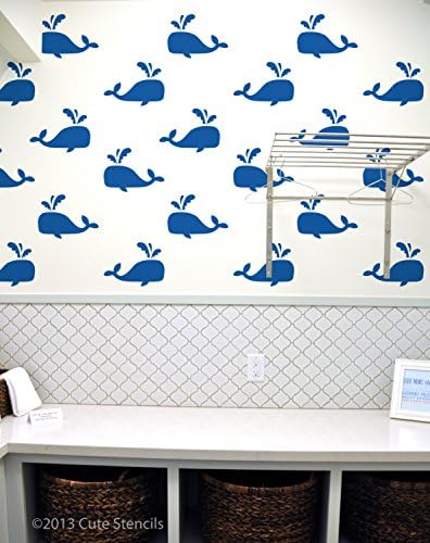 Whale Wall and Floor Stencil - Cute Stencils - Laser Cut