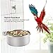 Stainless Steel Food Water Feeding Bowl Parrot Hanging Feeder Birdcage Accessory for Small Animals Finches Conure(Medium)thumb 4