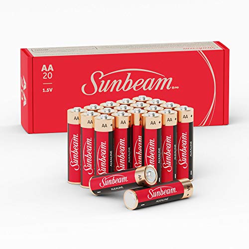 Sunbeam 16721 20 Pack AA HighPerformance Alkaline Batteries, Easy to