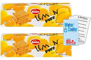 Lemon Puff Flavoured Biscuits Bundle. Includes (2) Packages of Munchee Lemon Puff Biscuits with Natural Cream (200g per packa