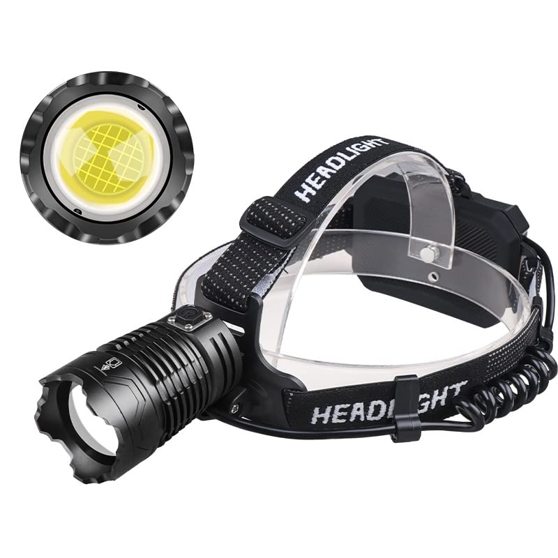 WindFire 200000 Lumens LED Head Torch USB Rechargeable Super Bright with 4 Modes and IPX6 Level Waterproof Headlamp,90° Adjustable Hands-Free Head Torch for Outdoor Camping, Cycling,Climbing