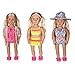 Tanosy 3 Sets Doll Bathing Suits Summer Bikini Swimsuits and 1 Pair Polliwog Doll Shoes Holiday Beach Party Swimwear Clothes for 18 inch Girl Doll Xmas Gift
