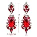 Miraculous Garden Women's Silver Gold Rose Gold Tone Plated Crystal Rhinestone Drop Earrings for Mother's Day (Rose gold tone plated red crystal)
