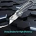 Pocket Utility Knife, MonoTurls Heavy Duty Box Cutter Folding Sharp Knives with Extra 6-Piece Blade, Portable String and Aluminum Body for Cutting Boxes, Cardboard, Wallpaper, Leather Etc