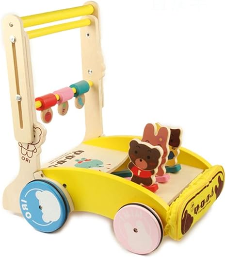 Amazon Co Jp 手押し車 ウッド漫画ベイビーステップは ウォーカーロールオーバー防止折り畳み式ステップヘルパーを押してください ウォーカーライダー 色 Wood サイズ A ホーム キッチン