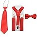 Kids Toddler Baby Boys Suspenders Bow Tie Necktie Set Child Bowtie Braces (Red)