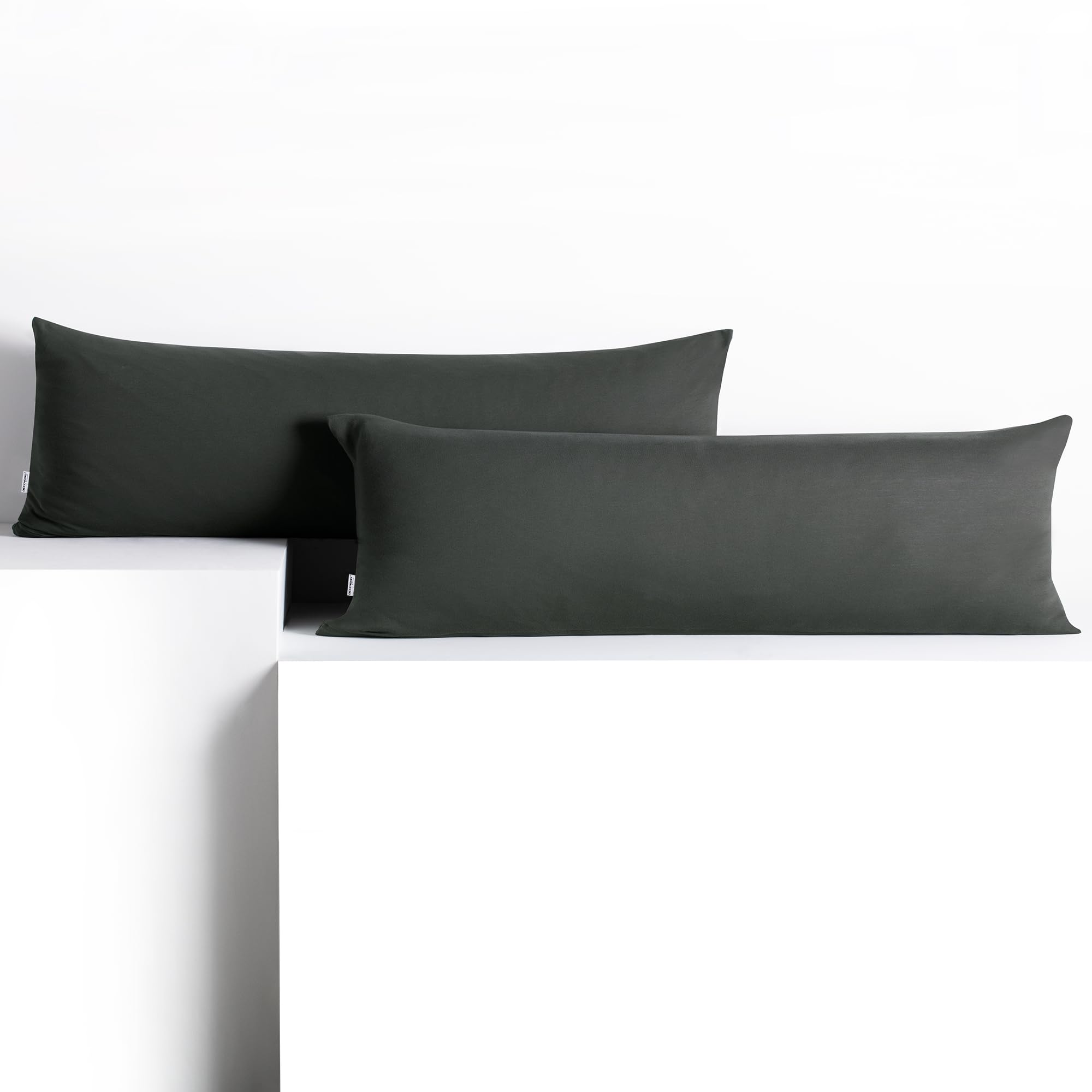 DecoKing 2 Pillowcases 40 x 200 cm Jersey 100% Combed Cotton Zip Graphite Amber