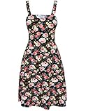 Tom's Ware Womens Stylish Floral Print Adjustable Strap Skater Dress