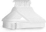 KEPLIN Wooden Coat Hangers 360 Rotating Hook 20 Pack White view 1