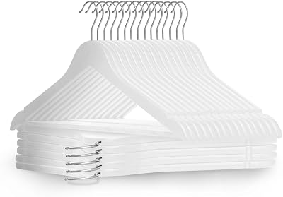 KEPLIN Wooden Coat Hangers 360 Rotating Hook 20 Pack White