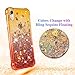 Ruky iPhone XR Case, Gradient Quicksand Series Glitter Bling Flowing Liquid Floating TPU Bumper Cushion Reinforced Corners Girls Women Phone Case for iPhone XR 6.1 inches (2018) (Gold Coral)