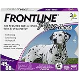 Frontline Plus for Dogs Large Dog (45 to 88 pounds) Flea and Tick Treatment, 3 Doses