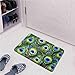 newplenty Doormat Entrance Floor Rug Indoor Mat Non-Slip Flannel for Bedroom Bathroom Living Room Kitchen Home Decorative 60x40CM (Peacock Feather)