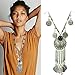 MAIDIEN Coin Tassels Hippie Boho Bohemian Boho Statement Necklace for Women Girls