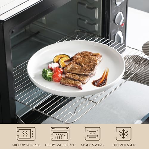 Geschirrset 6 Personen, LUNA 24-tlg Tafelservice aus Weißem Porzellan, Modernes Geschirr Set mit je 6 Speiseteller, Dessertteller, Suppenteller und Müslischalen