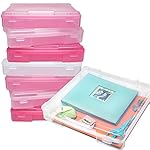 Iris 8 Pack Portable Scrapbooking Cases 12x12 Paper Supplies Storage Tote Box Bin