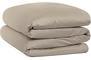 CANADIAN DOWN & FEATHER COMPANY Canadian Down & Feather Co. - Duvet Cover Twin Size 300 TC Cotton Percale - 3 Sided Zipper Closures (Twin, Dune)