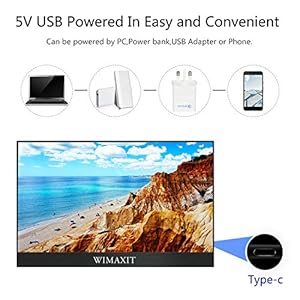 WIMAXIT - Display touch screen esterno, 15,6 pollici, ultra sottile, 1920 x 1080, schermo a 16: 9, tipologia C/ USB C… - immagine 4