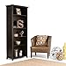 SIMPLIHOME Bedford SOLID WOOD Universal TV Media Stand, 53.9 inch Wide, Living Room Entertainment Center, Storage Cabinet with Glass Doors, for Flat Screen TVs up to 60 inches in Dark Tobacco Brown