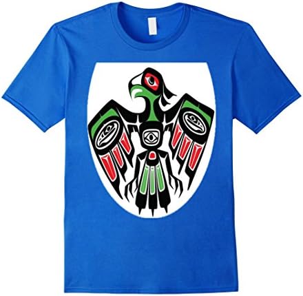 Mens Native American Eagle T-Shirt Medium Royal Blue