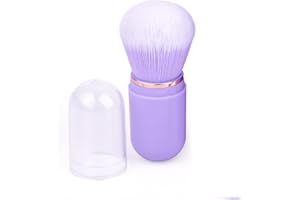 MS. WENNY Retractable Kabuki Brush Travel Makeup Brush, Blush Brush, Foundation Brush, Suitable for Liquid Foundation, Pressed Powder, Contour Cream, Capsule-shape Super cute and multi-color available, Purple