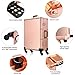 Ovonni LED Makeup Train Case, Lighted Rolling Travel Portable Cosmetic Organizer Box with Mirror & 4 Detachable Wheels, Professional Artist Trolley Studio Free Standing Workstation, Rose Gold