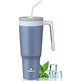 PHILORN 40 oz Tumbler with Handle and Straw Lid, 100% Leak-proof Stainless Steel Tumbler，Large Travel Water Mug Vacuum Insulated Spill Proof for Cold Coffee and Tea - Gifts for Women Men