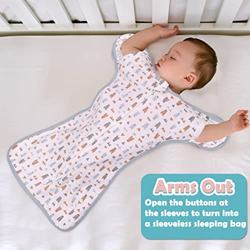 2 Pack Transition Swaddle with 2 Way Zipper, 2 in 1 Arms in/Out